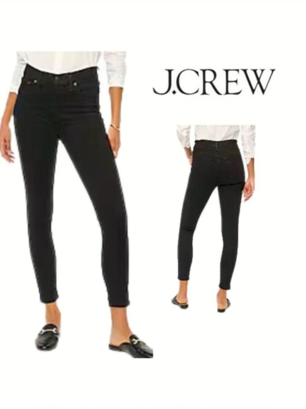 J.CREW Mid-Rise Signature Stretch Black Skinny Jeans  Size 25 NWT Retails $118